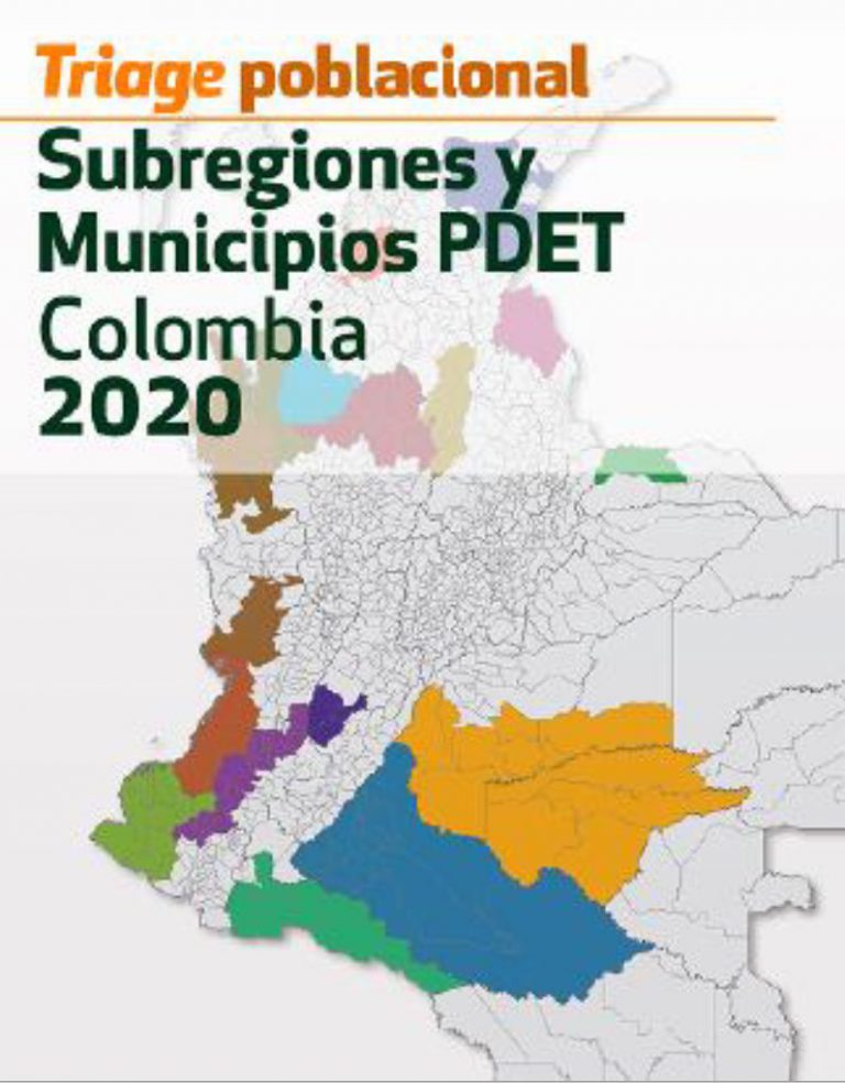 Triage poblacional Subregiones y municipios PDET – Colombia 2020